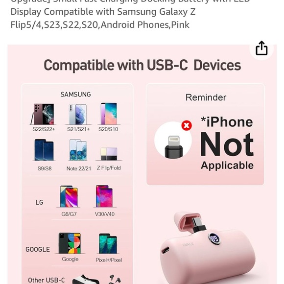 NIB Iwalk portable charger 3 colors to choose from C power bank - Picture 3 of 8